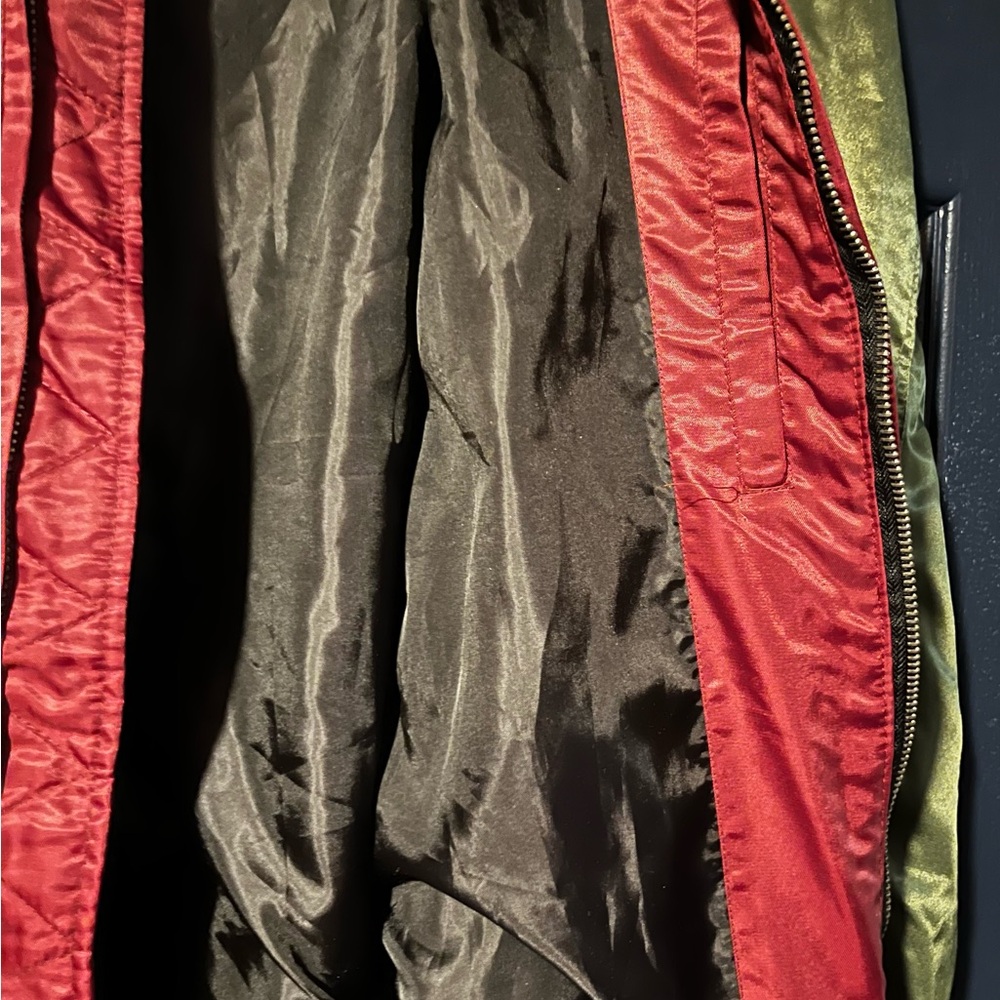 Square Zero XL Bomber Jacket Burgundy Olive 1941 Eagle Patch - Picture 11 of 13